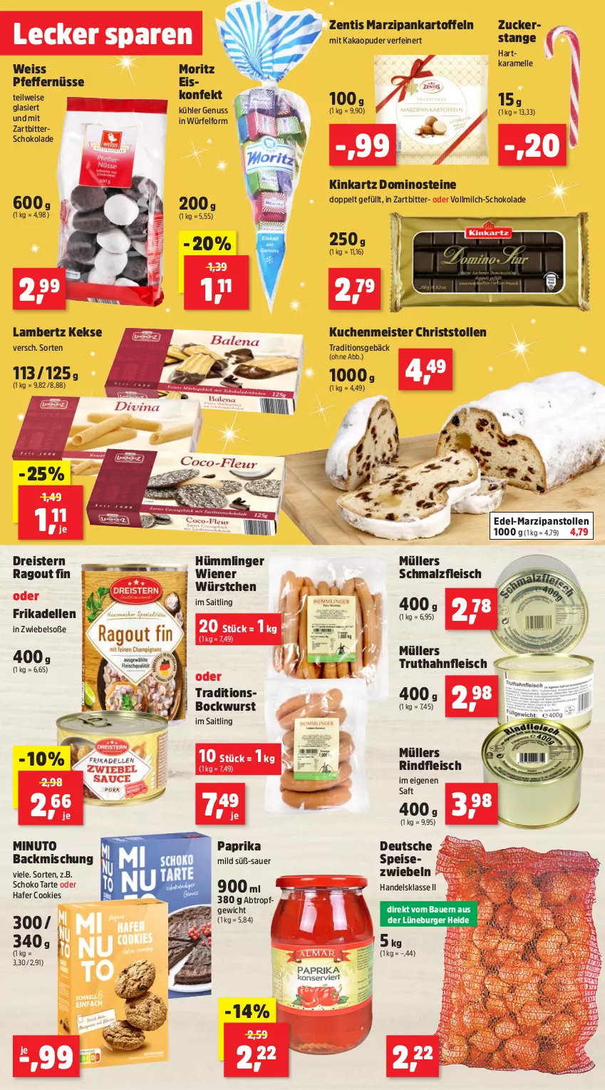 Aktueller Prospekt Thomas Philipps - von 09.12 bis 14.12.2024 - strona 14 - produkty: Amber, auer, backmischung, Bau, Bauer, bockwurst, burger, cookie, cookies, dell, Dominosteine, dreistern, eis, eiskonfekt, elle, fleisch, frikadellen, hafer, kakao, karamell, kartoffel, kartoffeln, keks, kekse, kuchen, kuchenmeister, lambertz, malz, marzipan, Meister, milch, Müller, nuss, paprika, pfeffer, Ragout, reis, rind, rindfleisch, Rindfleisch im eigenen saft, saft, Schmalz, schoko, schokolade, Soße, Speisezwiebeln, Stollen, Ti, truthahn, vollmilch, wiener, wiener würstchen, würfel, wurst, würstchen, Zartbitterschokolade, zentis, zucker, zwiebel, zwiebeln