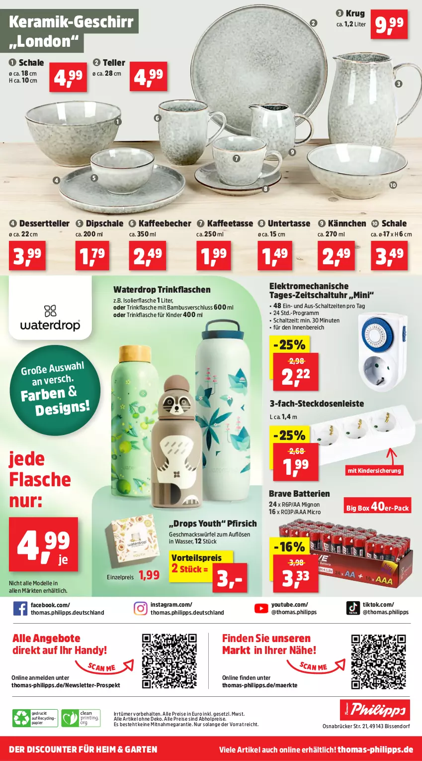 Aktueller Prospekt Thomas Philipps - von 09.12 bis 14.12.2024 - strona 18 - produkty: abholpreise, alle preise sind abholpreise, angebot, angebote, bambus, batterie, batterien, Becher, Clin, dell, dessert, Dessertteller, dip, Dipschale, discount, eis, Elektro, elle, flasche, Garten, geschirr, Handy, isolierflasche, kaffee, kaffeebecher, Kinder, mac, Mode, papier, pfirsich, reis, Schal, Schale, steckdose, Steckdosenleiste, tasse, teller, Ti, trinkflasche, uhr, vorteilspreis, wasser, würfel, Yo