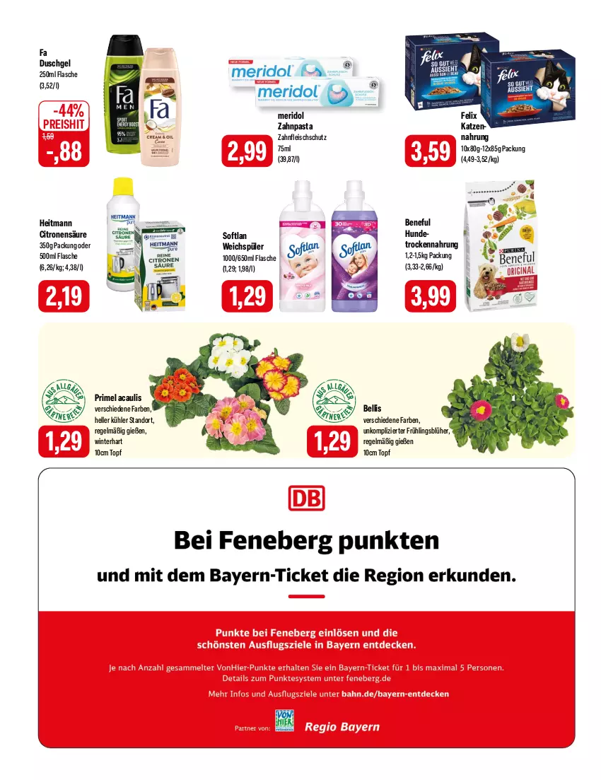 Aktueller Prospekt Feneberg - Prospekte - von 29.02 bis 02.03.2024 - strona 10 - produkty: duschgel, eis, elle, fa duschgel, felix, flasche, fleisch, heitmann, Hundetrockennahrung, katzennahrung, LG, meridol, pasta, reis, Softlan, topf, Trockennahrung, weichspüler, zahnpasta