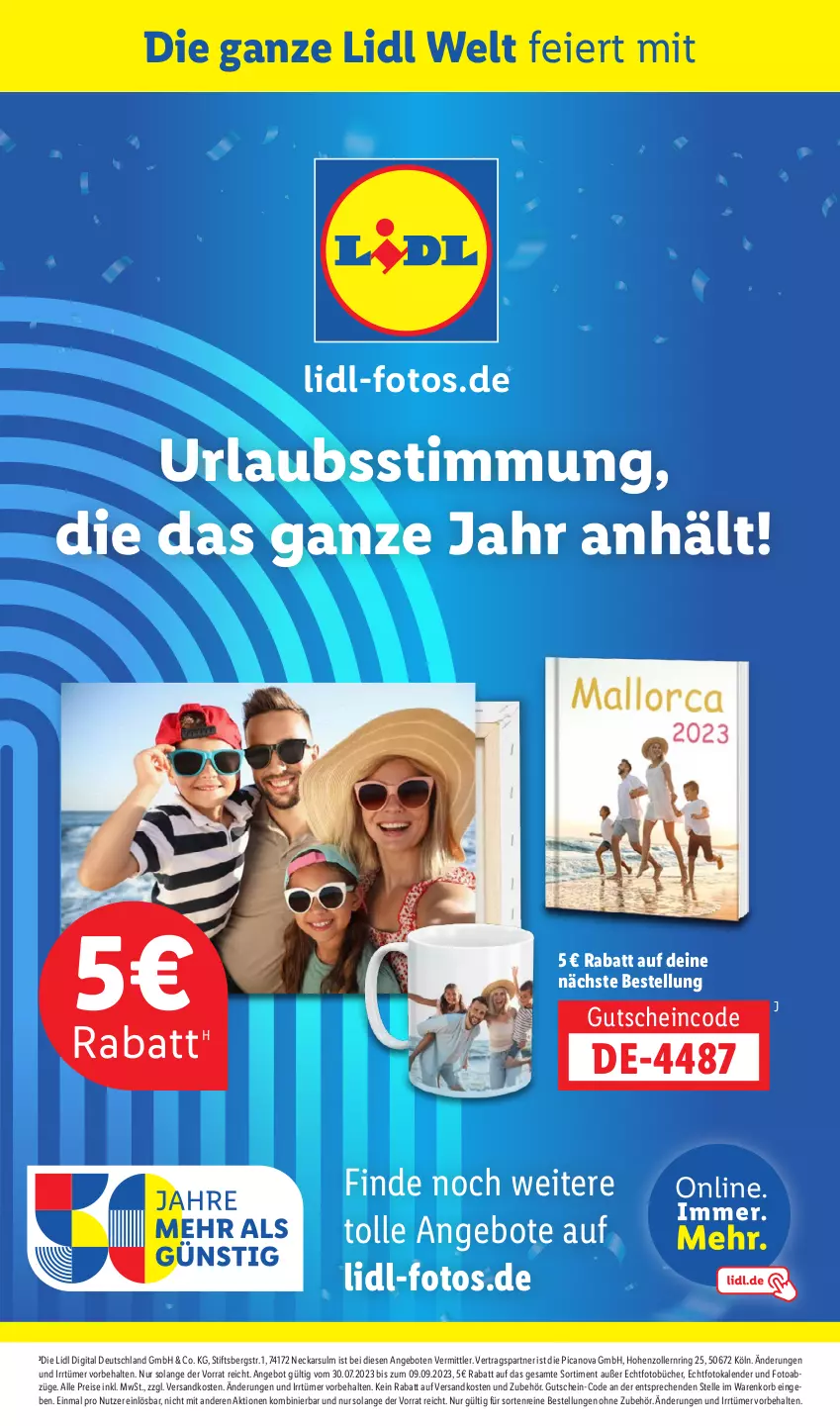 Aktueller Prospekt Lidl - Aktionsprospekt - von 04.09 bis 09.09.2023 - strona 62 - produkty: angebot, angebote, eier, eis, elle, Fotokalender, gutschein, korb, ndk, reis, ring, Ti