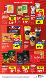 Gazetka promocyjna Lidl - Aktionsprospekt - Gazetka - ważna od 09.09 do 09.09.2023 - strona 13 - produkty: aktionspreis, angebot, auer, Bau, Bauer, bohne, bohnen, bounty, caffè latte, chips, chipsfrisch, coca-cola, cola, coppenrath, coupon, eis, elle, emmi, fanta, funny-frisch, joghur, joghurt, Käse, kerrygold, kuchen, latte, lavazza, lavazza ganze bohne, mars, Mezzo Mix, milky way, preisvorteil, reis, Ria, snickers, sprite, teller, Ti, twix, ZTE