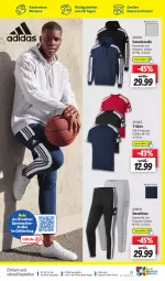 Gazetka promocyjna Lidl - Aktionsprospekt - Gazetka - ważna od 09.09 do 09.09.2023 - strona 45 - produkty: Adidas, auer, Bau, baumwolle, elle, hose, korb, shirt, Sport, Sweathose, T-Shirt, Ti, wolle