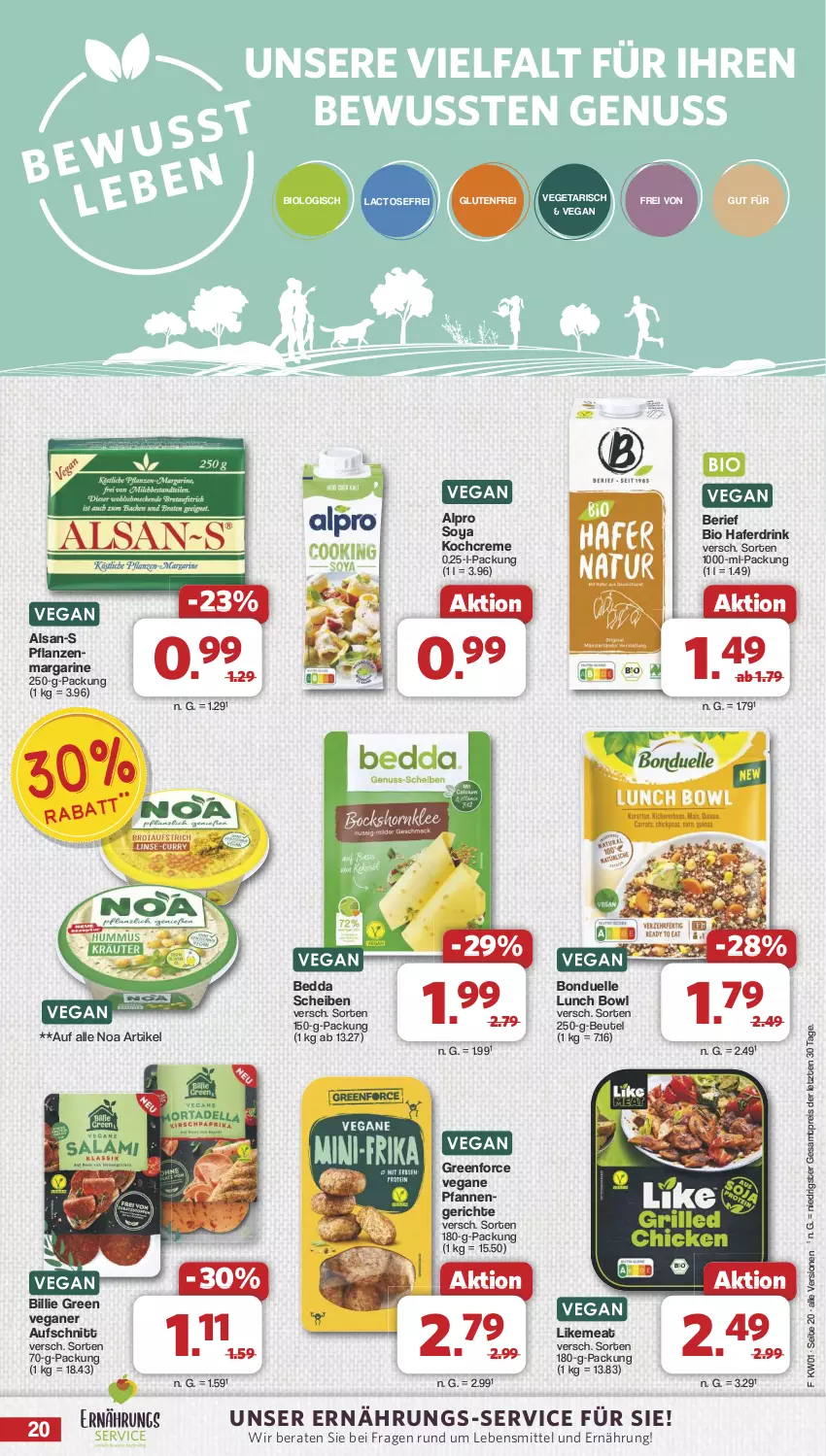 Aktueller Prospekt Famila - Prospekte - von 30.12.2024 bis 04.01.2025 - strona 20 - produkty: alpro, aufschnitt, beutel, bio, bonduelle, creme, drink, eis, elle, hafer, Haferdrink, Kochcreme, lebensmittel, margarine, nuss, pfanne, pfannen, pflanze, pflanzen, reis, soya, Ti, Vegeta, ZTE