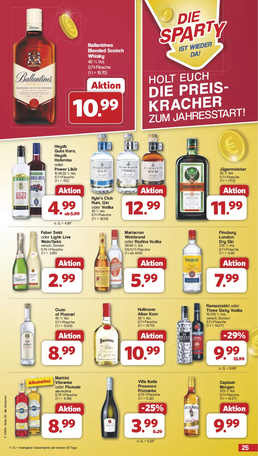 Aktueller Prospekt Famila - Prospekte - von 30.12.2024 bis 04.01.2025 - strona 25 - produkty: alkohol, ball, blended scotch, blended scotch whisky, Cap, captain morgan, dry gin, ecco, eis, finsbury, flasche, frizzante, Germ, gin, jägermeister, korn, likör, london dry, london dry gin, loreal, mariacron, martini, Meister, ouzo, prosecco, rama, ramazzott, ramazzotti, reis, Ria, rum, scotch, scotch whisky, sekt, Three Sixty, Ti, vodka, wein, weinbrand, whisky, zott, ZTE