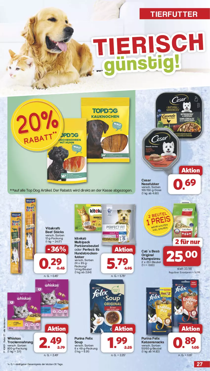 Aktueller Prospekt Famila - Prospekte - von 30.12.2024 bis 04.01.2025 - strona 27 - produkty: beef, beutel, eis, elle, felix, gin, HP, katzensnack, katzensnacks, kitekat, klumpstreu, kraft, LG, nassfutter, Perfect Fit, portionsbeutel, purina, reis, snack, snacks, teller, Ti, trockenfutter, Trockennahrung, vita, vitakraft, whiskas, ZTE