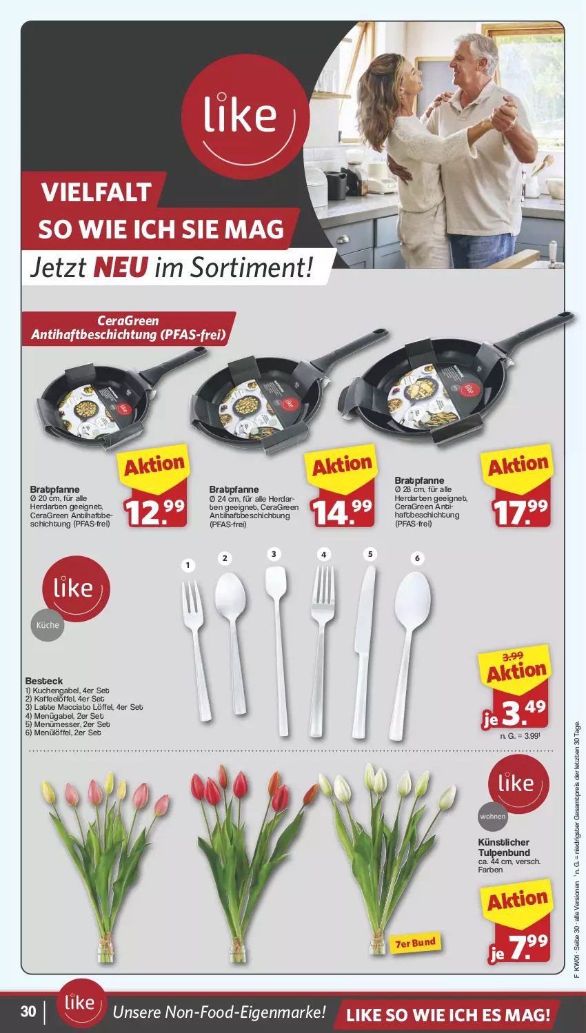 Aktueller Prospekt Famila - Prospekte - von 30.12.2024 bis 04.01.2025 - strona 30 - produkty: ACC, besteck, bratpfanne, eis, gabel, herdarten, kaffee, kuchen, latte, Löffel, mac, messer, pfanne, reis, Ti, ZTE