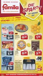 Gazetka promocyjna Famila - Prospekte - Gazetka - ważna od 04.01 do 04.01.2025 - strona 1 - produkty: almighur, almighurt, Alwa, angebot, angebote, baguette, beutel, Bistro Baguette, Dr. Oetker, ehrmann, ehrmann almighurt, eis, elle, fritteuse, gewürz, Heißluftfritteuse, holländischer schnittkäse, Käse, kracher, mineralwasser, Nackensteak, nackensteaks, orange, orangen, reis, Rückensteak, rückensteaks, rwe, schinken, Schinkensteak, schnittkäse, schwein, steak, steaks, suppe, teller, thermostat, Ti, wasser, wein, ZTE