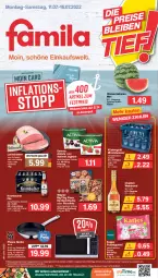 Gazetka promocyjna Famila - Prospekte - Gazetka - ważna od 16.07 do 16.07.2022 - strona 1 - produkty: actimel, activia, Alwa, angebot, angebote, aust, beutel, braten, chantré, danone, danone activia, edelstahl, eis, elle, ente, flasche, frucht, herdarten, joghur, joghurt, katjes, krombache, krombacher, krombacher pils, küstengold, lachs, Lachsbraten, lebensmittel, melone, melonen, mikrowelle, mineralwasser, natur, oder piccolinis, pfanne, piccolinis, pils, pizza, reis, saft, schwein, spülmaschinen, teller, Ti, wagner, wasser, wassermelone, wassermelonen, wein, weinbrand