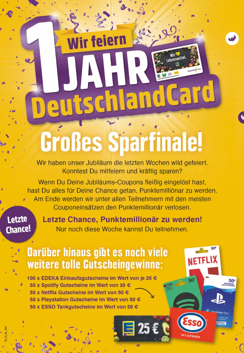 Aktueller Prospekt Edeka - Angebote der Woche - von 29.08 bis 03.09.2022 - strona 2 - produkty: coupon, coupons, deka, eier, eis, erde, gutschein, gutscheine, Jubiläums, lays, lion, netflix, PlayStation, Ti, Wild, ZTE