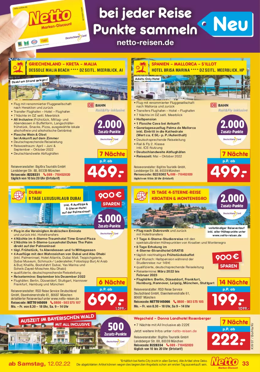 Aktueller Prospekt Netto Marken-Discount - Filial-Angebote - von 14.02 bis 19.02.2022 - strona 33 - produkty: abis, alkohol, alkoholische getränke, angebot, Berger, Cava, eimer, eis, flasche, getränk, getränke, HP, lion, monte, obst, pizza, pril, reis, reiseveranstalter, reiseverlauf, rosen, Schmuck, snack, snacks, teppich, Ti, uhr, wein, ZTE