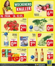 Gazetka promocyjna Edeka - Prospekte - Gazetka - ważna od 02.05 do 02.05.2026 - strona 25 - produkty: asbach uralt, bärenmarke, beere, beeren, beutel, coca-cola, cola, eis, erdbeere, erdbeeren, fanta, flasche, gurke, kaffee, knoppers, kohlrabi, lebensmittel, Mezzo Mix, milch, Pfingstrosen, reis, rosen, sprite, Ti, tisch, ZTE
