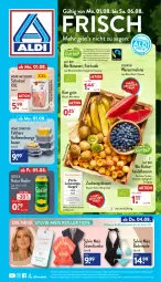 Gazetka promocyjna Aldi Nord - Aldi-Vorschau - Gazetka - ważna od 06.08 do 06.08.2022 - strona 1 - produkty: aldi, aprikose, aprikosen, auer, aufbewahrungsbox, Bad, banane, bananen, Bau, Bauer, beere, beeren, bio, bio-bananen, eis, Elan, gin, gösser, heidelbeere, heidelbeeren, kiwi, melone, Mode, natur, radler, reis, rum, Schal, Schale, schnitzel, Ti, trolli, tunika, wasser, ZTE, zucker