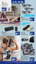 Gazetka promocyjna Aldi Nord - Aldi-Vorschau - Gazetka - ważna od 06.08 do 06.08.2022 - strona 23 - produkty: active touch, Bau, baumwolle, beutel, Brille, dell, eis, elle, gin, kissen, koffer, Liege, mikrofaser, Mode, quigg, reine baumwolle, Reinigung, reis, reisetasche, Ria, socken, Sport, Sportbrille, sportsocken, Tasche, Ti, tragetasche, wolle, ZTE