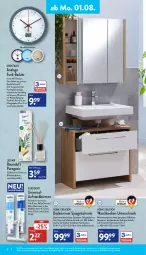 Gazetka promocyjna Aldi Nord - Aldi-Vorschau - Gazetka - ważna od 06.08 do 06.08.2022 - strona 8 - produkty: akku, aufsteckbürsten, auto, Bad, Bau, bürste, bürsten, dell, eis, elle, Germ, kosmetik, latte, Leuchte, Mode, oral-b, Philips, Raumduft, Ria, rwe, Schal, Schrank, schubkasten, sonicare, spiegel, spiegelschrank, steckdose, Ti, tisch, uhr, unterschrank, waschbecken, zahnbürste, zahnbürsten