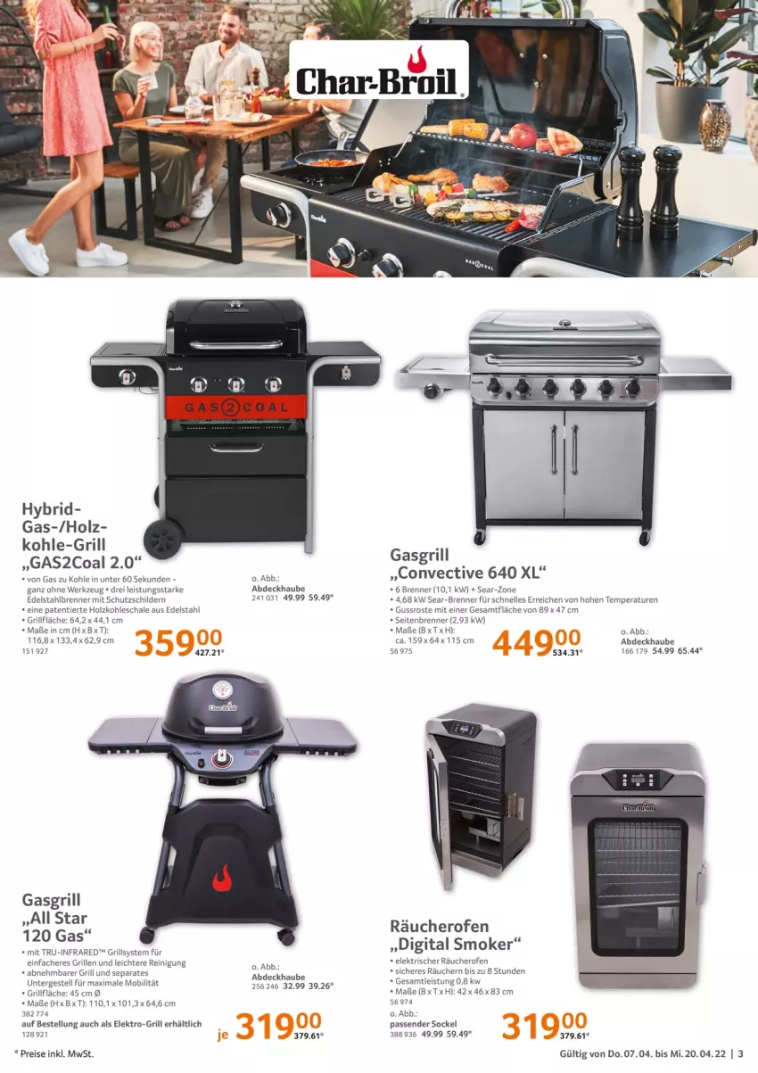 Aktueller Prospekt Selgros - Grillsaison - von 07.04 bis 20.04.2022 - strona 3 - produkty: abdeckhaube, edelstahl, eis, Elektro, elle, gasgrill, grill, grillfläche, hero, Holz, holzkohle, Ofen, Reinigung, reis, Schal, Schale, Schutzschild, Ti, werkzeug