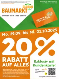 Gazetka promocyjna  - Gazetka - ważna od 04.10 do 04.10.2025 - strona 1 - produkty: Bau, eis, elle, erde, flasche, globus fachmärkte, gutschein, gutscheine, lebensmittel, LG, reis, Ti, Tiere