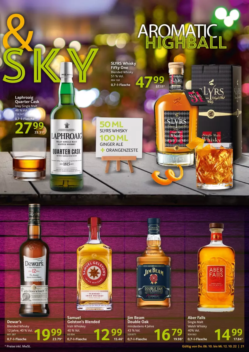 Aktueller Prospekt Selgros - Food - von 06.10 bis 12.10.2022 - strona 21 - produkty: flasche, gin, ginger, irish whiskey, islay single malt, laphroaig, orange, orangen, scotch, scotch whisky, single malt, Ti, Wels, whiskey, whisky