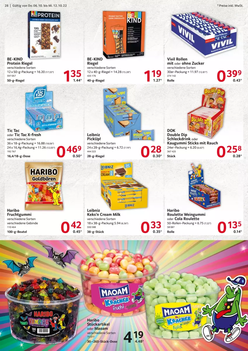 Aktueller Prospekt Selgros - Food - von 06.10 bis 12.10.2022 - strona 28 - produkty: Be-Kind, beutel, buch, cola, dip, drink, eis, frucht, fruchtgummi, haribo, kaugummi, keks, leibniz, Rauch, reis, riegel, Ti, wein, zucker