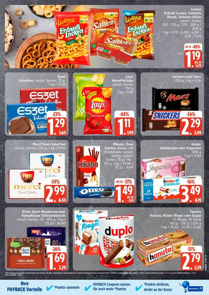 Aktueller Prospekt Edeka - Prospekte - von 27.07 bis 01.08.2026 - strona 17 - produkty: coupon, coupons, duplo, eis, ferrero, hanuta, Kinder, lorenz, payback, reis, Ti, ZTE