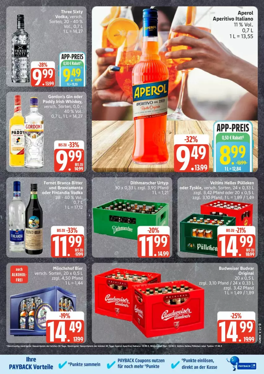 Aktueller Prospekt Edeka - Prospekte - von 27.07 bis 01.08.2026 - strona 20 - produkty: alkohol, aperol, eis, gordon, gordons, payback, reis, Ti