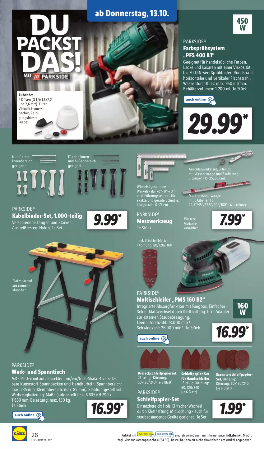 Aktueller Prospekt Lidl - Aktionsprospekt - von 10.10 bis 15.10.2022 - strona 28 - produkty: adapter, Becher, Behälter, elle, ente, Holz, lachs, lack, Lacke, latte, Messbecher, ndk, papier, Parkside, Reinigung, Ria, säge, Schal, Schale, Schleifpapier, Ti, tisch, Waage, wasser, werkzeug, Werkzeughalter