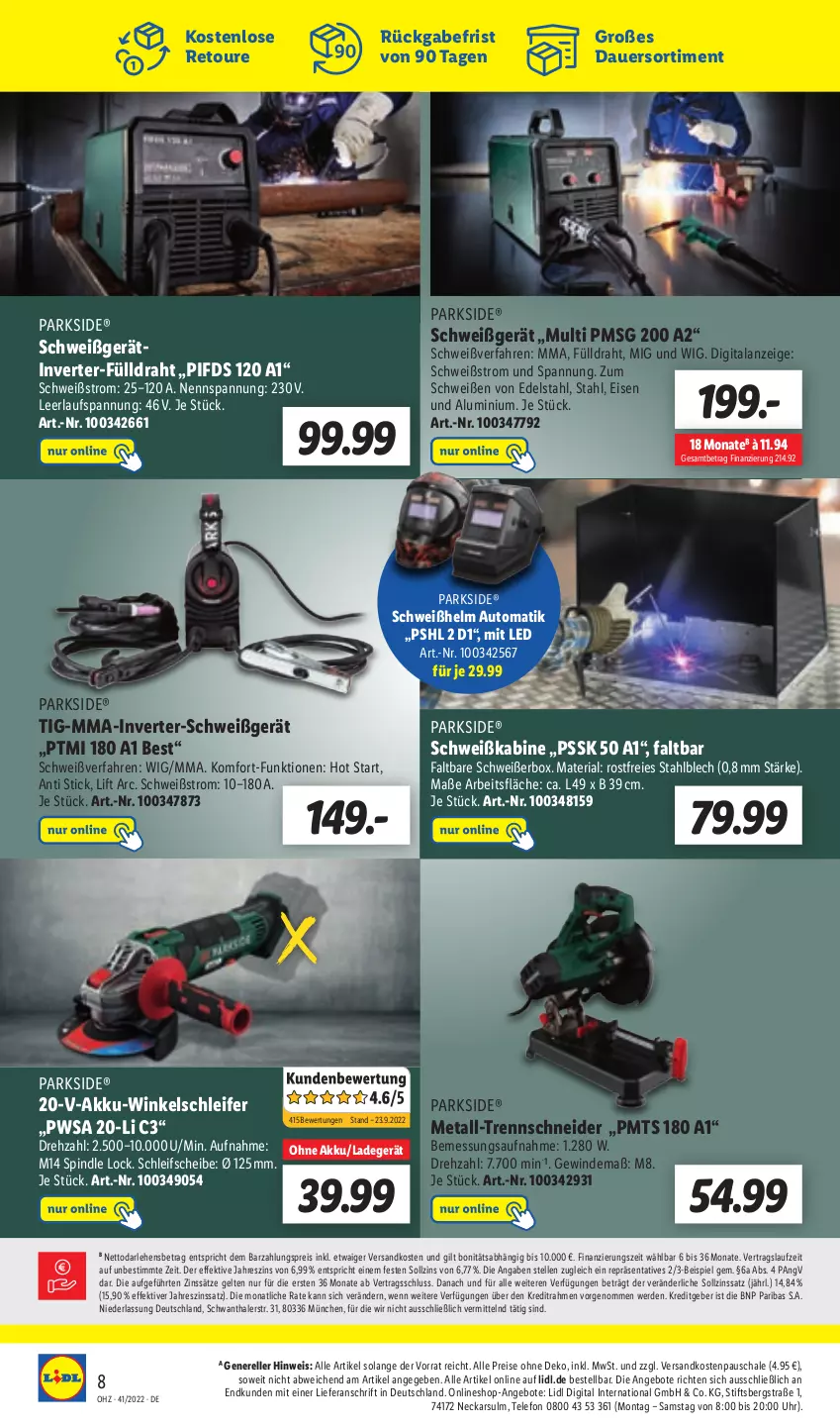 Aktueller Prospekt Lidl - Aktionsprospekt - von 10.10 bis 15.10.2022 - strona 56 - produkty: akku, Akku-Winkelschleifer, angebot, angebote, auer, auto, Draht, edelstahl, eis, elle, erde, ladegerät, ndk, Parkside, reis, rel, Ria, Schal, Schale, telefon, Ti, uhr, Winkelschleifer