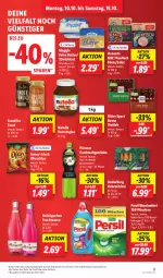 Gazetka promocyjna Lidl - Aktionsprospekt - Gazetka - ważna od 15.10 do 15.10.2022 - strona 11 - produkty: aktionspreis, angebot, butter, chips, ecco, eis, elle, filet, filets, fisch, frucht, fruchtsaft, fruchtsaftgetränk, fruchtsecco, funny-frisch, getränk, getränke, hawesta, kräuter, meggle, nutella, Ofen, persil, persil waschmittel, pfanne, Pfanner, reis, ritter, ritter sport, rotkäppchen, saft, salat, Sport, Streichzart, teller, thunfisch, thunfisch filets, Ti, underberg, waschmittel, ZTE