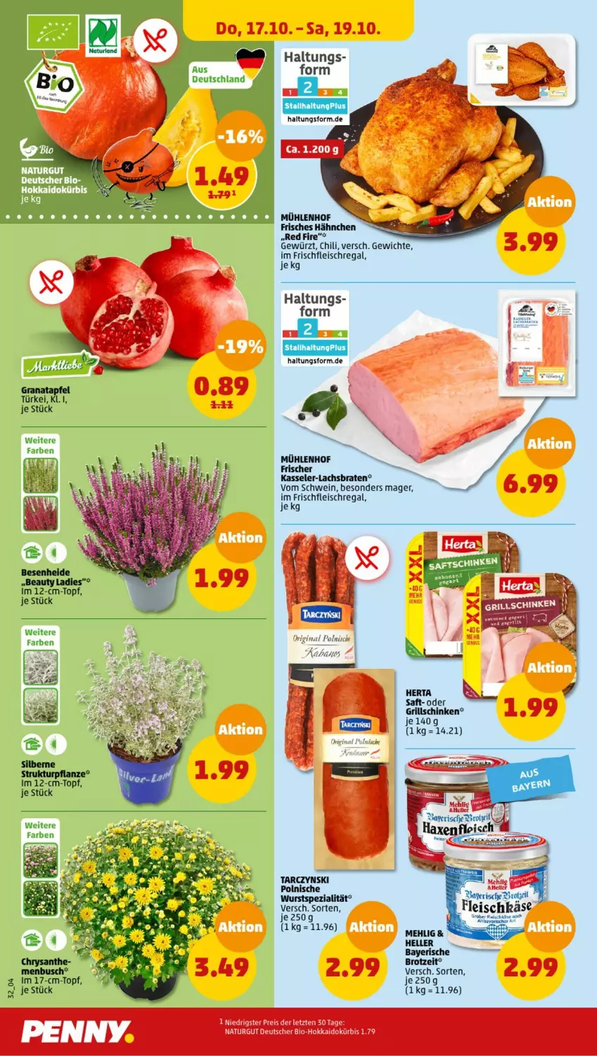 Aktueller Prospekt Penny - Prospekte - von 14.10 bis 19.10.2024 - strona 32 - produkty: bio, braten, brot, chili, eis, elle, fleisch, fleischkäse, gin, Käse, kasseler, Kürbis, lachs, Lachsbraten, natur, regal, reis, schinken, schwein, topf, wein, ZTE