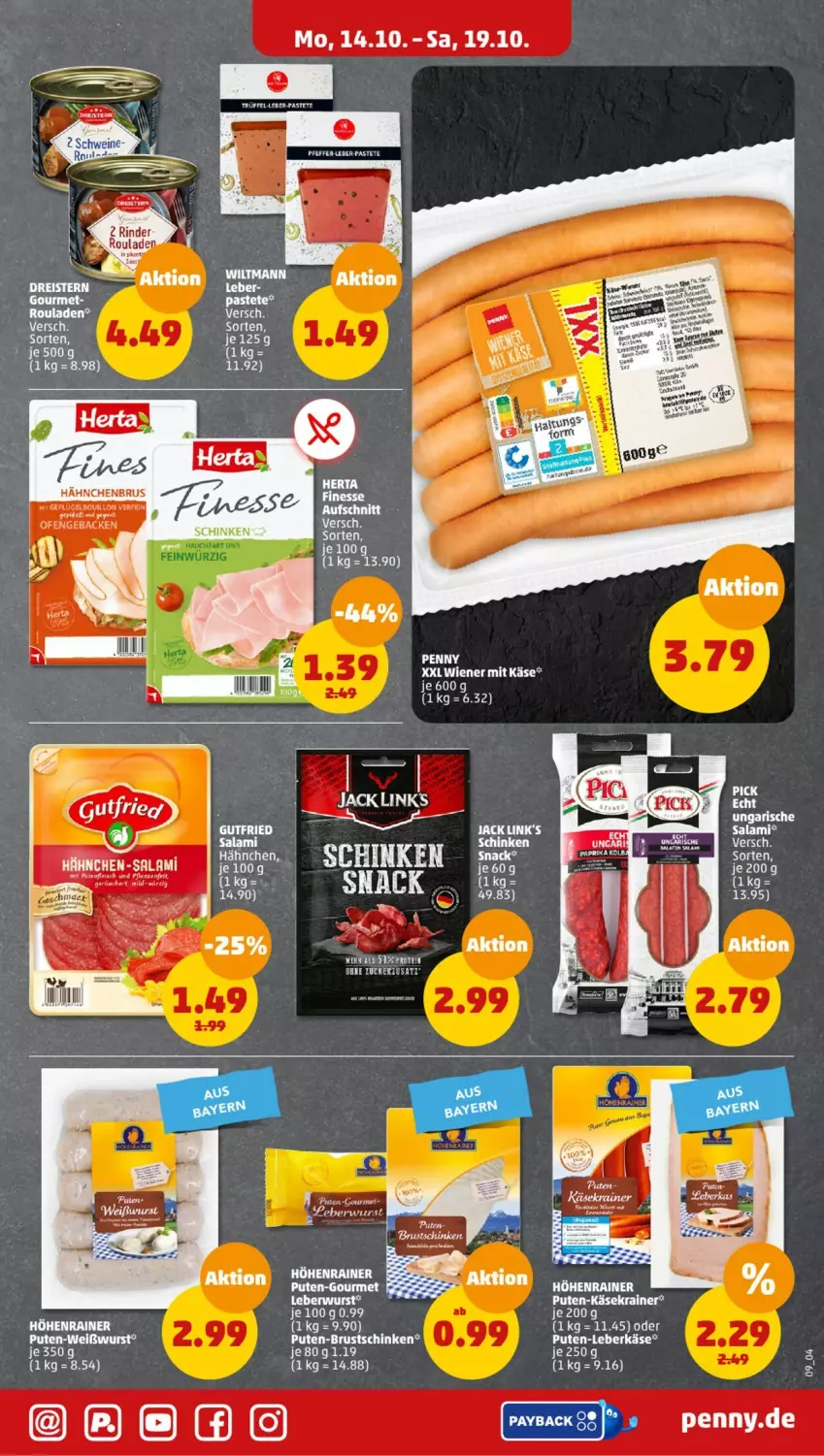 Aktueller Prospekt Penny - Prospekte - von 14.10 bis 19.10.2024 - strona 9 - produkty: herta, Käse, Käsekrainer, Leber-Pastete, leberkäs, leberkäse, leberwurst, pastete, pfeffer, pute, schinken, Trüffel, Weißwurst, wurst