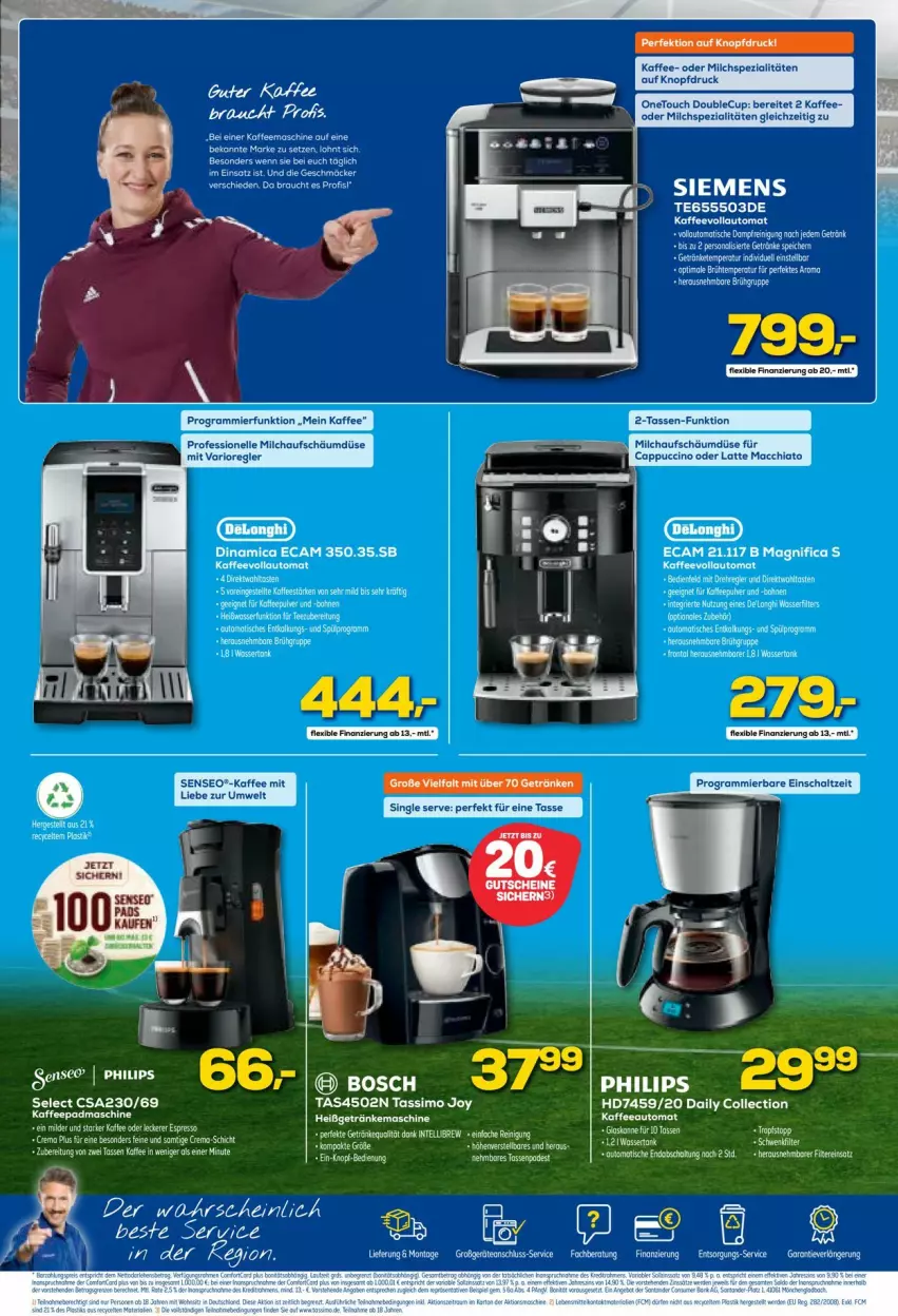 Aktueller Prospekt Euronics - Prospekte - von 08.06 bis 15.06.2022 - strona 4 - produkty: ACC, amica, auto, bosch, Cap, cappuccino, chia, cin, elle, espresso, getränk, kaffee, kaffeeautomat, kaffeevollautomat, latte, latte macchiato, mac, macchiato, milch, Rauch, Reinigung, Schal, senseo, sim, Spezi, tassimo, tee, Ti, tisch