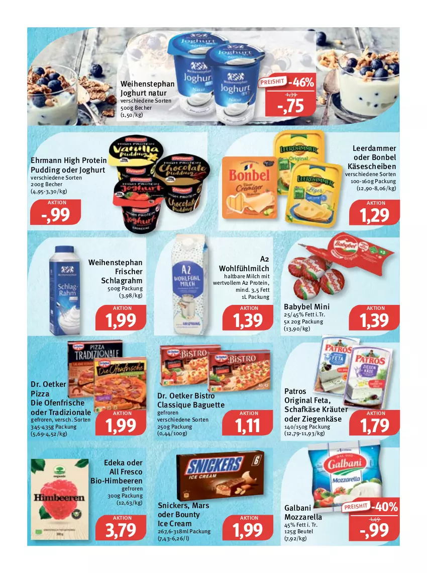 Aktueller Prospekt Feneberg - Prospekte - von 23.06 bis 25.06.2022 - strona 6 - produkty: babybel, baguette, Becher, beere, beeren, beutel, bio, bonbel, bounty, classique baguette, deka, die ofenfrische, Dr. Oetker, ehrmann, eis, feta, galbani, gin, haltbare milch, himbeer, himbeere, himbeeren, joghur, joghurt, Käse, käsescheiben, kräuter, leerdammer, mars, milch, mozzarella, natur, Ofen, patros, pizza, pudding, reis, rel, schafkäse, schlagrahm, snickers, Ti, tradizionale, weihenstephan, ziegenkäse