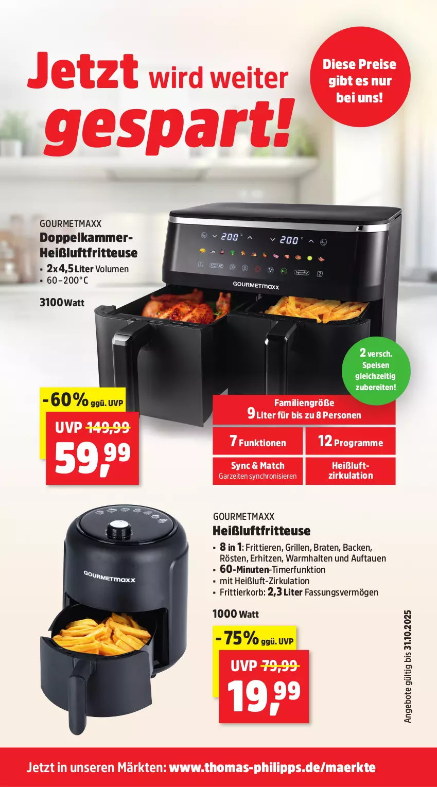 Aktueller Prospekt Thomas Philipps - von 27.10 bis 01.11.2025 - strona 12 - produkty: angebot, angebote, braten, eis, fritteuse, Frittierkorb, gourmetmaxx, grill, Heißluftfritteuse, korb, reis, Ti, Tiere, timer