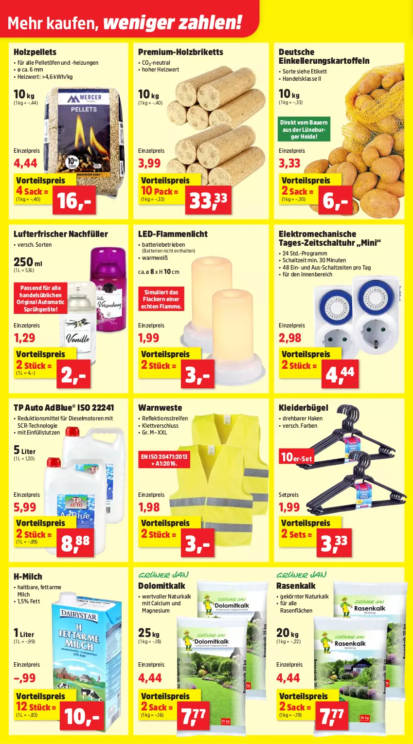Aktueller Prospekt Thomas Philipps - von 27.10 bis 01.11.2025 - strona 14 - produkty: adblue, auer, auto, batterie, batterien, Bau, Bauer, briketts, bügel, burger, Calcium, Diesel, eis, Elektro, elle, gin, Heizungen, Holz, Holzbriketts, Holzpellets, kartoffel, kartoffeln, kleid, kleider, kleiderbügel, lack, Lacke, lamm, lufterfrischer, magnesium, milch, natur, passend für alle, Pellets, rasen, reifen, reis, sac, Schal, senf, sim, Ti, uhr, vorteilspreis, Warnweste, Weste