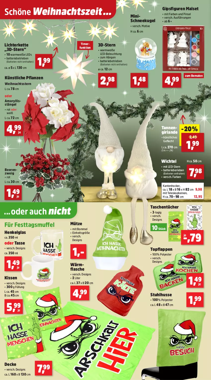 Aktueller Prospekt Thomas Philipps - von 27.10 bis 01.11.2025 - strona 4 - produkty: 3d-Stern, batterie, batterien, beere, beeren, beleuchtung, decke, flasche, Girlande, henkel, hocker, Kantenhocker, Kette, kissen, Kugel, led-beleuchtung, leds, LG, lichterkette, Mütze, pflanze, pflanzen, Pinsel, Schneekugel, stuhl, Tasche, taschen, taschentücher, tasse, Teleskop, Ti, timer, topf, tücher, Wichtel