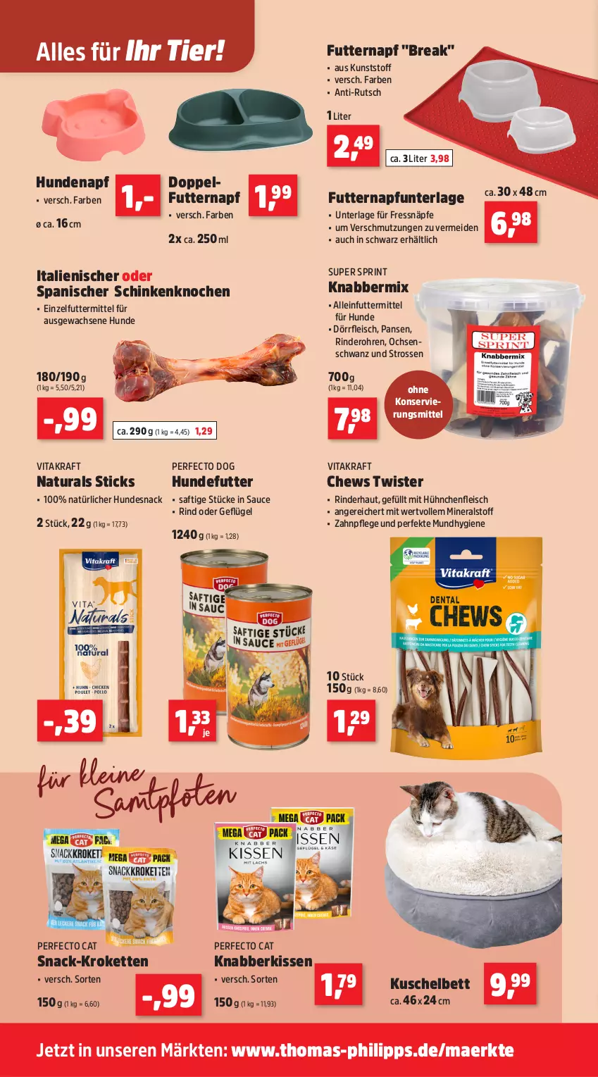 Aktueller Prospekt Thomas Philipps - von 27.10 bis 01.11.2025 - strona 8 - produkty: alleinfuttermittel, bett, eis, fleisch, Geflügel, hundesnack, Kette, kissen, kraft, Kroketten, Mundhygiene, natur, natura, rind, rinder, saft, sauce, schinken, snack, Ti, vita, vitakraft