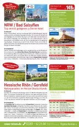 Gazetka promocyjna Rewe Reisen - Reiseprospekt - Gazetka - ważna od 30.06 do 30.06.2023 - strona 21 - produkty: auer, axe, Bad, Bademantel, bier, Biere, bio, buch, burger, dusche, eis, elle, Fulda, getränk, gin, inklusivleistungen, kaffee, kaffeemaschine, Kinder, kochfeld, kosmetik, küche, Küchen, Küchenzeile, kühlschrank, kurtaxe, leine, Mantel, natur, reis, rwe, salz, Schrank, Sprudel, Ti, Tiere, toast, toaster, uhr, vita, wasser, Weste, Wild