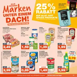 Gazetka promocyjna Real - Gazetka - ważna od 07.10 do 07.10.2023 - strona 11 - produkty: coupon, coupons, creme, eis, erasco, fisch, gewürz, heinz, ketchup, mayonnaise, meerrettich, miracel, miracel whip, pasta, payback, rapso, rapsöl, reis, Rettich, salat, salatcreme, sauce, saucen, saupiquet, schamel, tasse, thunfisch, Ti, tomato ketchup, Yo, ZTE