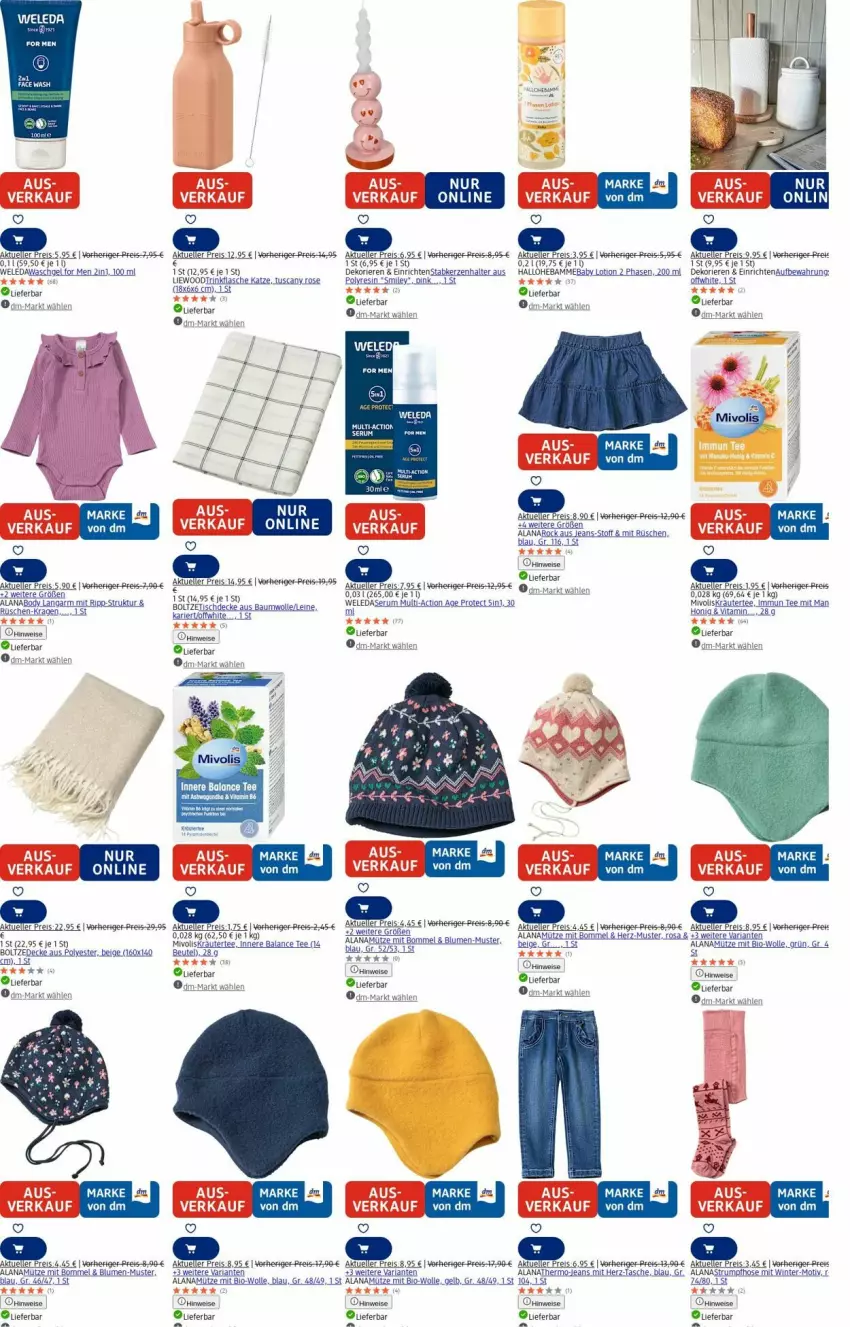 Aktueller Prospekt Dm Drogerie - Prospekte - von 18.08 bis 27.08.2025 - strona 2 - produkty: Bau, beutel, bio, blume, blumen, decke, eis, elle, flasche, Heu, honig, hose, jeans, kerze, Kerzenhalter, kräuter, leine, Lotion, Mütze, reis, Ria, rum, Serum, Stabkerze, Stabkerzenhalter, Strumpfhose, Tasche, tee, Ti, tisch, tischdecke, uhr, vita, weleda, wolle, Yo