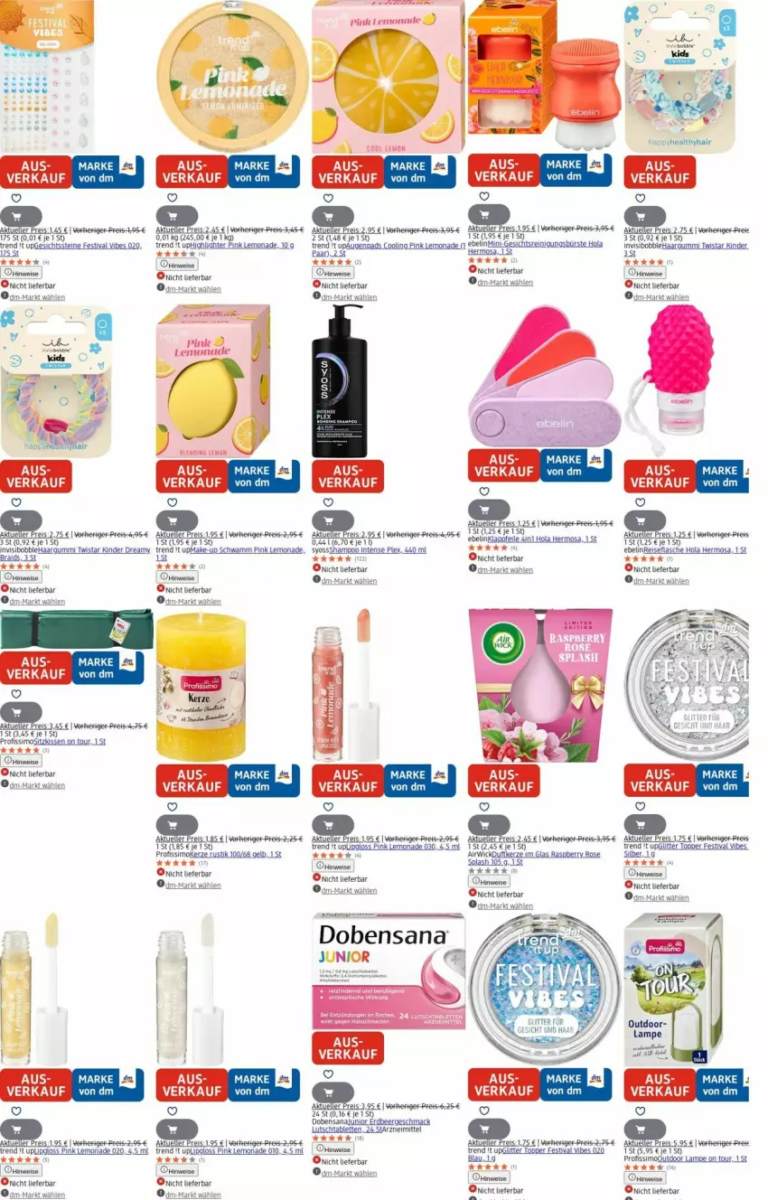 Aktueller Prospekt Dm Drogerie - Prospekte - von 18.08 bis 27.08.2025 - strona 4 - produkty: airwick, auer, bürste, eis, elle, flasche, Gesichtsreinigungsbürste, kerze, Kinder, kissen, Lampe, lemonade, Lipgloss, mac, Make-up, merl, Profissimo, raspberry, Reinigung, reinigungsbürste, reis, sana, schwamm, shampoo, sim, syoss, tablet, tablett, Tablette, Ti, tisch, topper, uhu, WICK, Yo