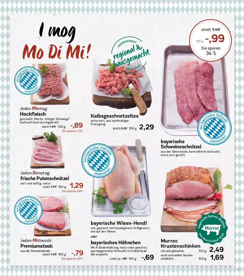 Aktueller Prospekt Aez - Prospekte - von 16.09 bis 21.09.2024 - strona 5 - produkty: eis, fleisch, geback, geschnetzeltes, gewürz, grill, grillkotelett, hähnchenbrust, hähnchenschenkel, Hendl, henkel, hofgut, kotelett, Krustenschinken, Laufen, LG, natur, pute, putenschnitzel, rind, rinder, Rinderroulade, rinderrouladen, rouladen, saft, sauce, Schal, Schale, schenkel, schinken, schnitzel, schwein, schweine, schweineschnitzel, steak, Ti, trolli, wein, weine, Zelt