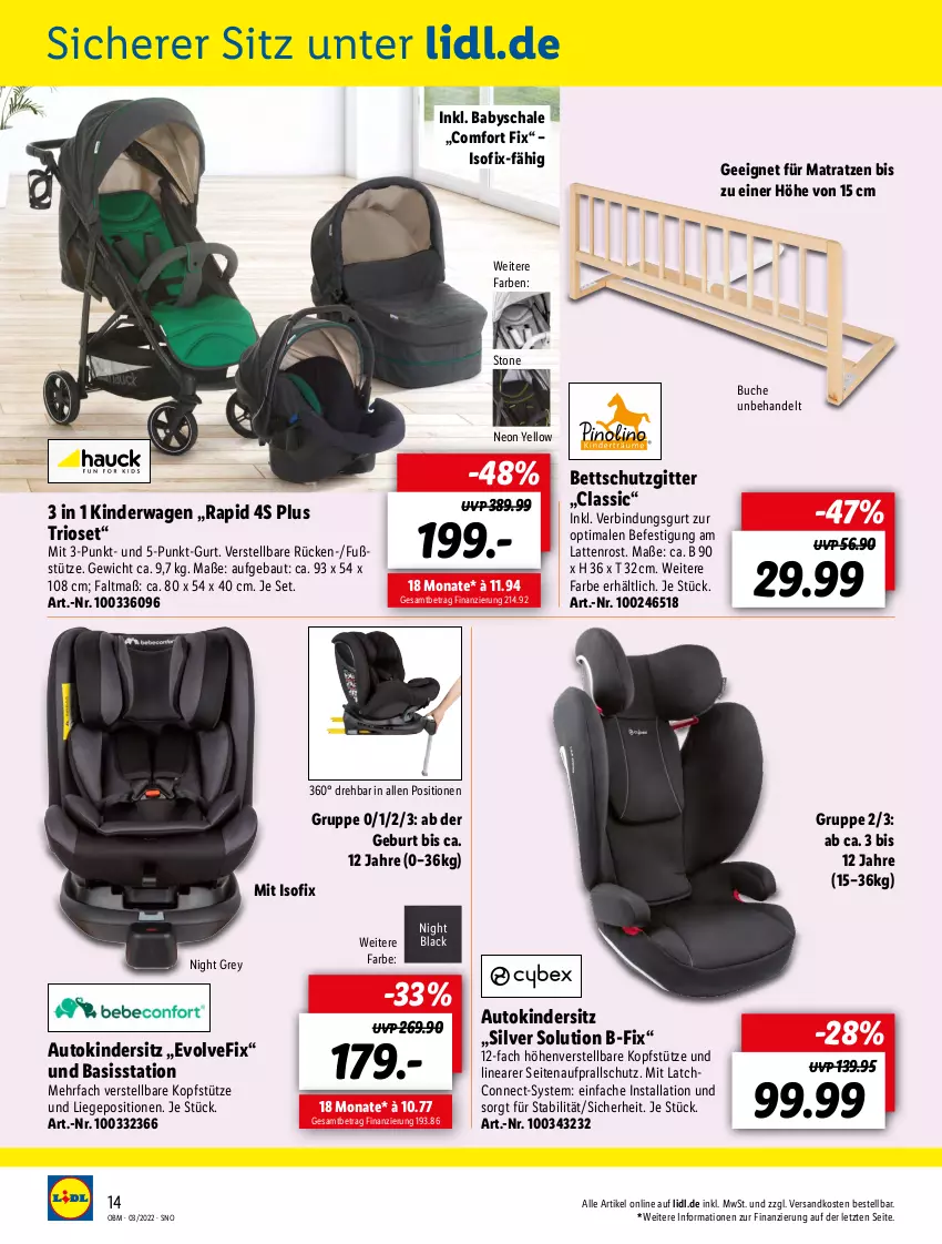 Aktueller Prospekt Lidl - Aktuelle Onlineshop-Highlights - von 01.03 bis 31.03.2022 - strona 14 - produkty: auto, Bau, bett, buch, Kinder, Kindersitz, Kinderwagen, kopfstütze, lack, latte, lattenrost, Liege, matratze, matratzen, ndk, Schal, Schale, Ti, ZTE