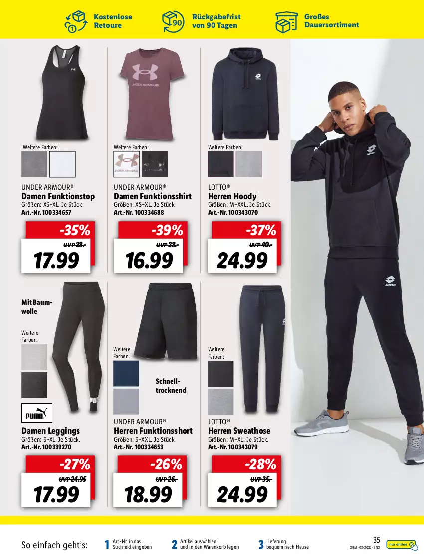 Aktueller Prospekt Lidl - Aktuelle Onlineshop-Highlights - von 01.03 bis 31.03.2022 - strona 35 - produkty: auer, Bau, baumwolle, funktionsshirt, gin, hose, korb, leggings, shirt, Sweathose, Ti, wolle