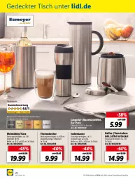 Gazetka promocyjna Lidl - Aktuelle Onlineshop-Highlights - Gazetka - ważna od 31.03 do 31.03.2022 - strona 22 - produkty: ACC, Becher, champagne, champagner, chia, decke, Deckel, edelstahl, isolierkanne, kaffee, LG, Löffel, mac, macchiato, ndk, Ti, tisch, Vase, wein