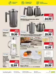 Gazetka promocyjna Lidl - Aktuelle Onlineshop-Highlights - Gazetka - ważna od 31.03 do 31.03.2022 - strona 23 - produkty: auer, besteck, decke, Deckel, edelstahl, Etagere, gabel, glaskaraffe, kaffee, kaffeebereiter, Karaffe, korb, latte, LG, messer, milch, pizza, Ria, rwe, tee, teekanne, Ti, zucker