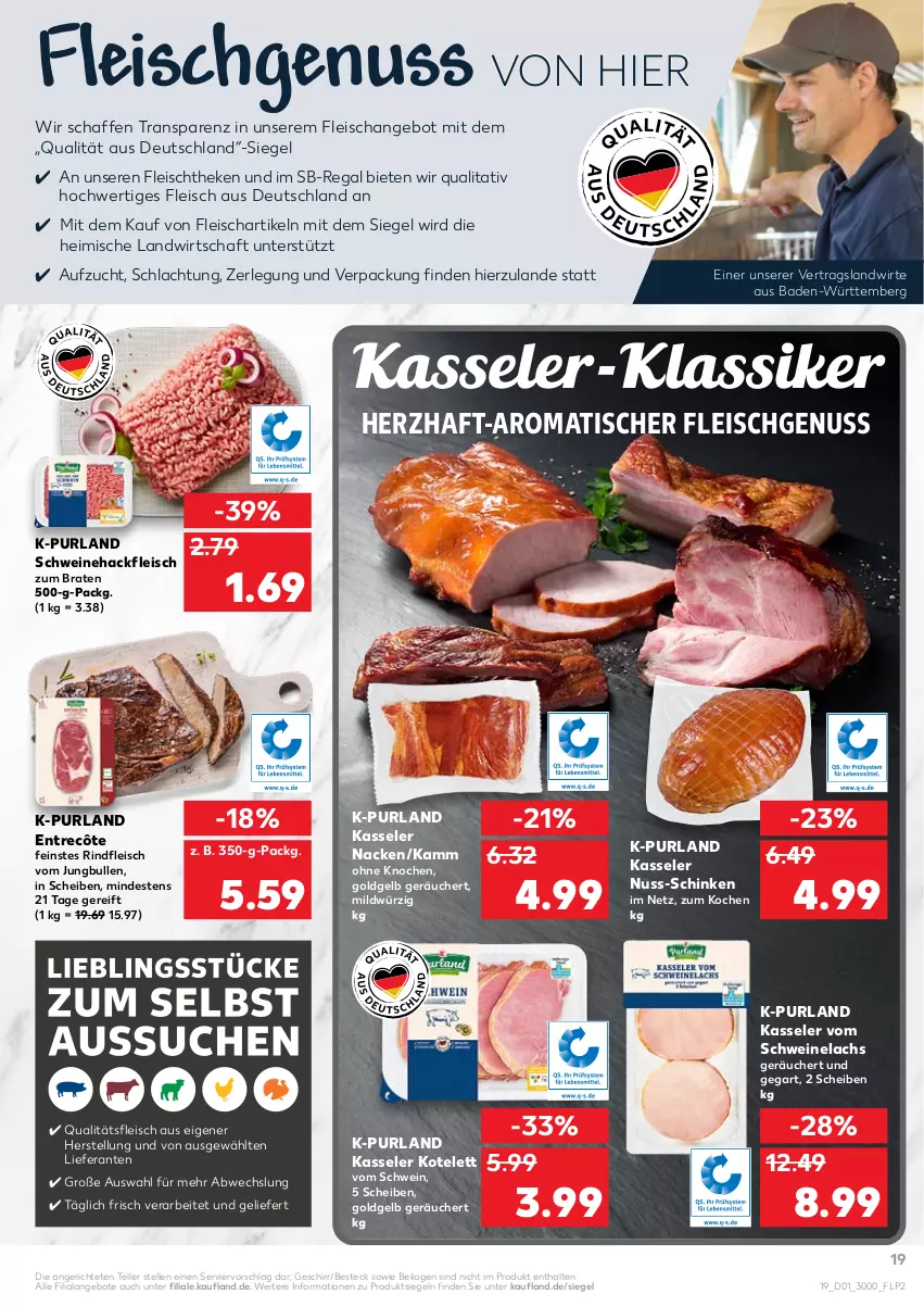 Aktueller Prospekt Kaufland - von 06.01 bis 12.01.2022 - strona 19 - produkty: angebot, angebote, Bad, besteck, braten, eis, elle, entrecôte, fleisch, geschirr, hackfleisch, ilag, jungbullen, kasseler, kotelett, lachs, nuss, purland, regal, rind, rindfleisch, schinken, schwein, schweine, Schweinehackfleisch, Schweinelachs, teller, Ti, tisch, wein, weine