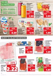 Gazetka promocyjna Kaufland - Gazetka - ważna od 12.01 do 12.01.2022 - strona 22 - produkty: ananas, Ananasstücke, angebot, Becher, bio, chorizo, dell, elle, frikadellen, frucht, früchte, früchten, gin, kartoffel, kochschinken, landschinken, leberwurst, melone, melonen, montorsi, nudel, nudelsalat, paprika, prosciutto, prosciutto cotto, rohschinken, salami, salat, schinken, shake, smoothie, spitzenqualität, Ti, true fruits, vita, wrap, würfel, wurst, wurst in selbstbedienung, ZTE