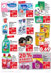 Gazetka promocyjna Kaufland - Gazetka - ważna od 12.01 do 12.01.2022 - strona 33 - produkty: ajax, allzweckreiniger, angebot, angebote, ariel, Bad, beutel, colorwaschmittel, eis, Fleckenentferner, hakle, haushaltstücher, hundenahrung, Kalkreiniger, Katzentrockenfutter, Meister, meister proper, papier, pedigree, Pods, reiniger, Schal, Schale, Ti, toilettenpapier, trockenfutter, tücher, waschmittel, weck, whiskas