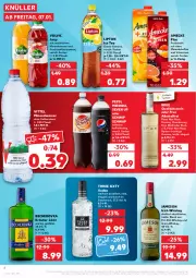 Gazetka promocyjna Kaufland - Gazetka - ważna od 12.01 do 12.01.2022 - strona 6 - produkty: alkohol, Alwa, amecke, angebot, Bad, Becher, Becherovka, bree, chardonnay, eis, eistee, frucht, fruchtsaft, getränk, hero, ice tea, irish whiskey, jameson, kräuter, likör, lipton, lipton ice tea, mac, mineralwasser, Mirinda, pepsi, Pinot, pinot noir, qualitätswein, riesling, rind, saft, Schwip Schwap, tee, Three Sixty, Ti, vita, Vitamine, vittel, vodka, volvic, wasser, wein, Weißwein, whiskey, ZTE