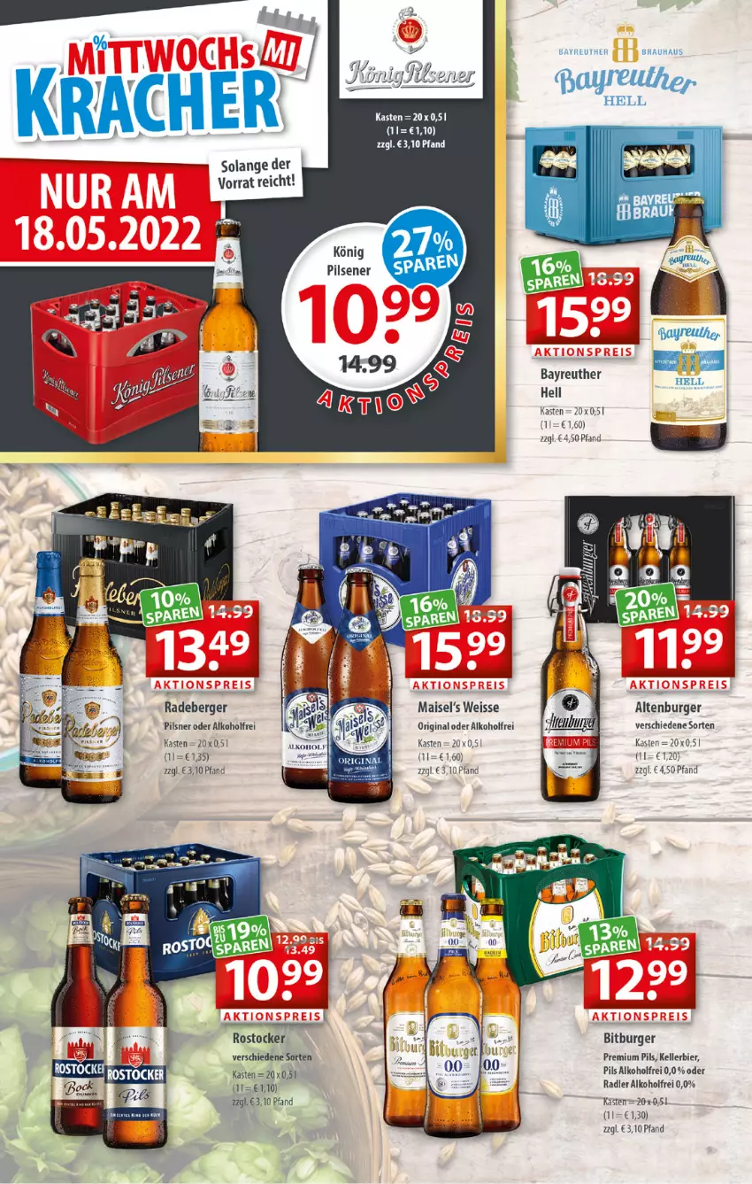 Aktueller Prospekt Getraenkeland - von 16.05 bis 28.05.2022 - strona 2 - produkty: alkohol, altenburger, Berger, bier, bitburger, burger, eis, elle, gin, kellerbier, mais, oder radler, pils, pilsener, pilsner, premium pils, radeberger, radler, Rostocker