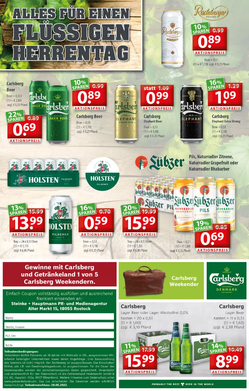 Aktueller Prospekt Getraenkeland - von 16.05 bis 28.05.2022 - strona 5 - produkty: alkohol, auer, carlsberg, carlsberg beer, coupon, eis, Elan, erde, getränk, getränke, gewinnspiel, grapefruit, LG, natur, pils, radler, rhabarber, ritter, Schal, Spiele, Ti, zitrone